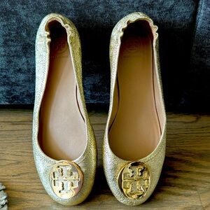 Tory Burch Metallic Ballet Flats